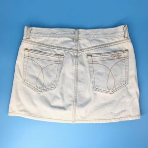 CK White Wash Denim Mini Skirt